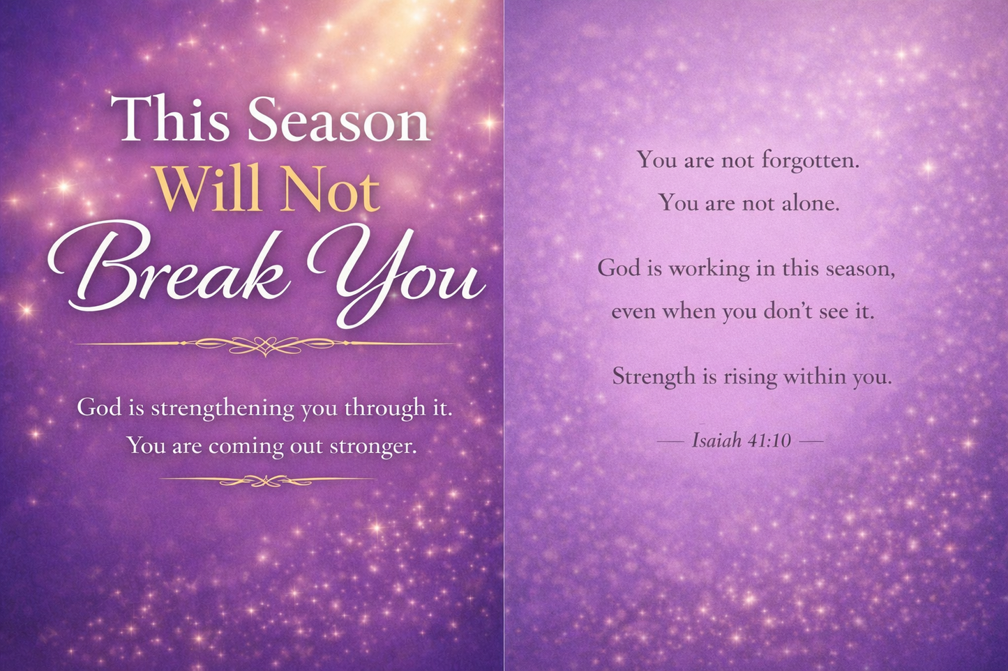 Christian Encouragement Card | This Season Will Not Break You | Printable & Shipped Option Available