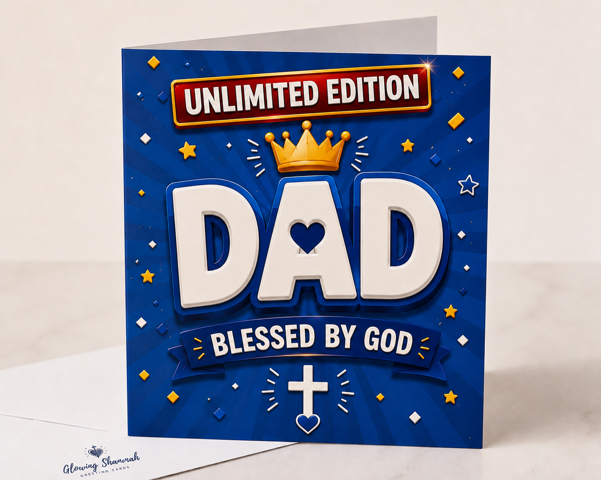 Father’s Day Card | Dad Blessed By God | Faith Greeting Card Physical