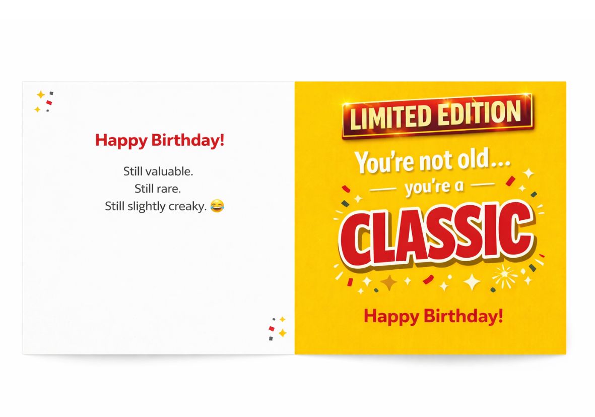 Funny Printable Birthday Card – Limited Edition Classic Birthday Card – Instant Download Greeting Card