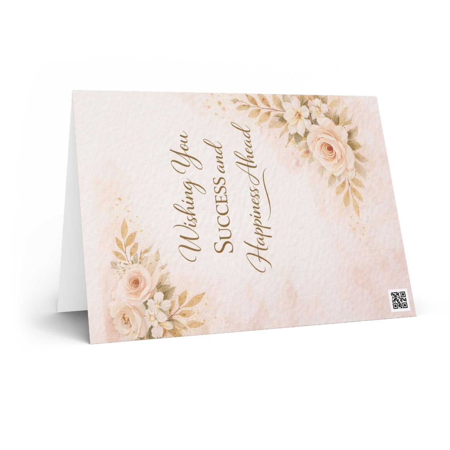 Success & Happiness Ahead Greeting Card — Floral Congratulations Card for New Chapter