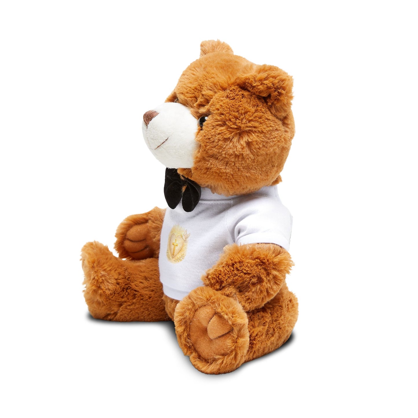 Religious Teddy Bear with T-Shirt — Plush Gift for Baptism, First Communion, or Christening