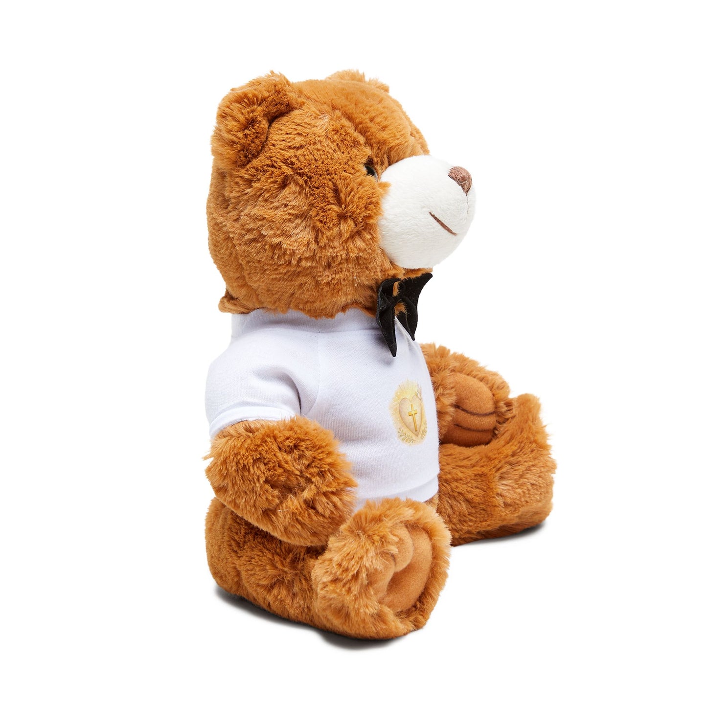 Religious Teddy Bear with T-Shirt — Plush Gift for Baptism, First Communion, or Christening