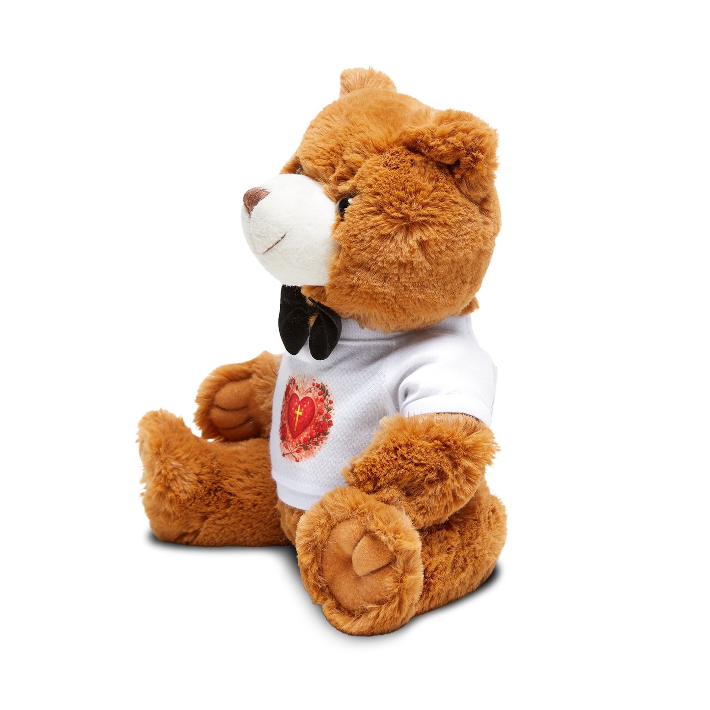 Plush Teddy Bear with Heart T‑Shirt — Cute Romantic Gift