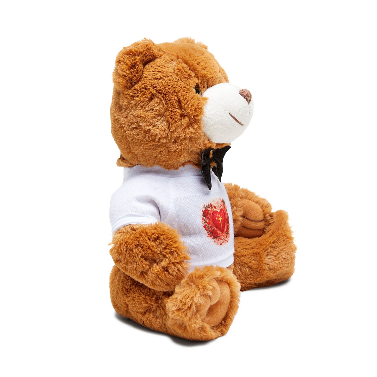 Plush Teddy Bear with Heart T‑Shirt — Cute Romantic Gift