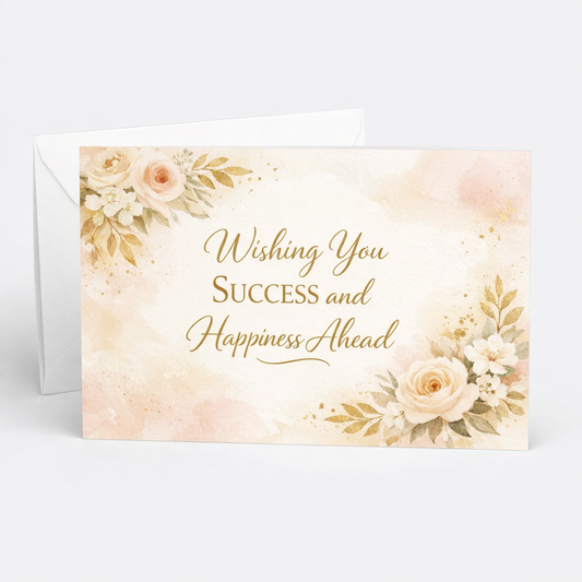 Wishing You Success and Happiness Ahead Printable Greeting Card