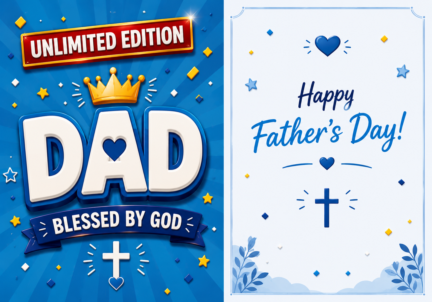 Father’s Day Card | Dad Blessed By God | Faith Greeting Card Physical