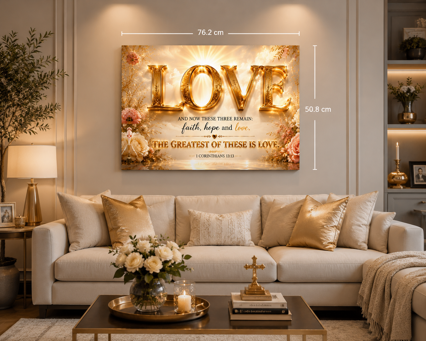 LOVE – Christian Wall Art Canvas | 1 Corinthians 13:13