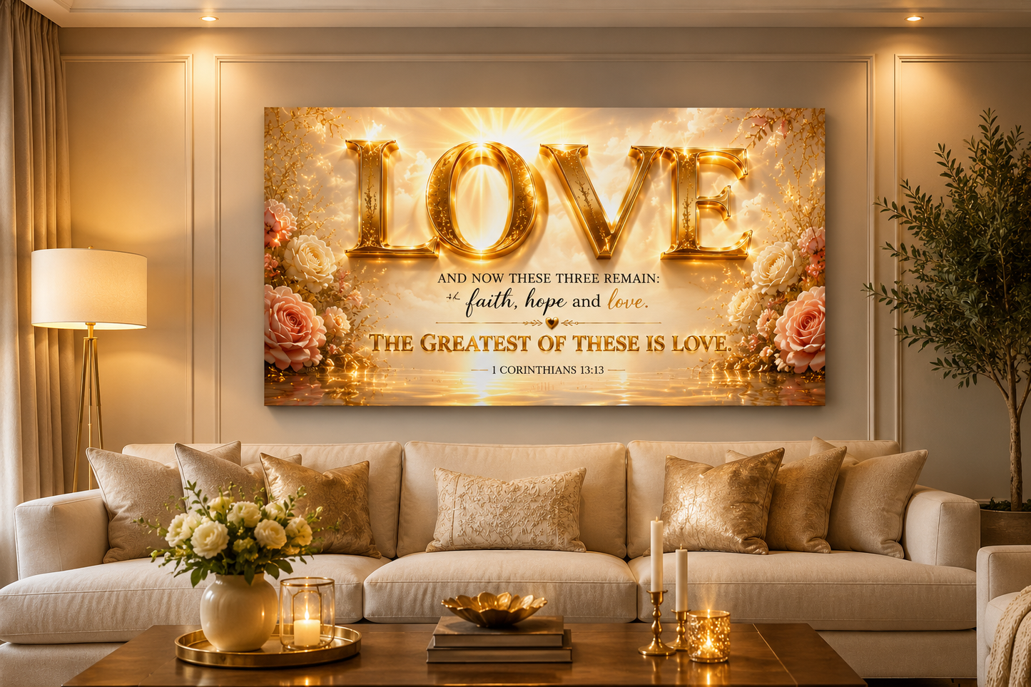 LOVE – Christian Wall Art Canvas | 1 Corinthians 13:13