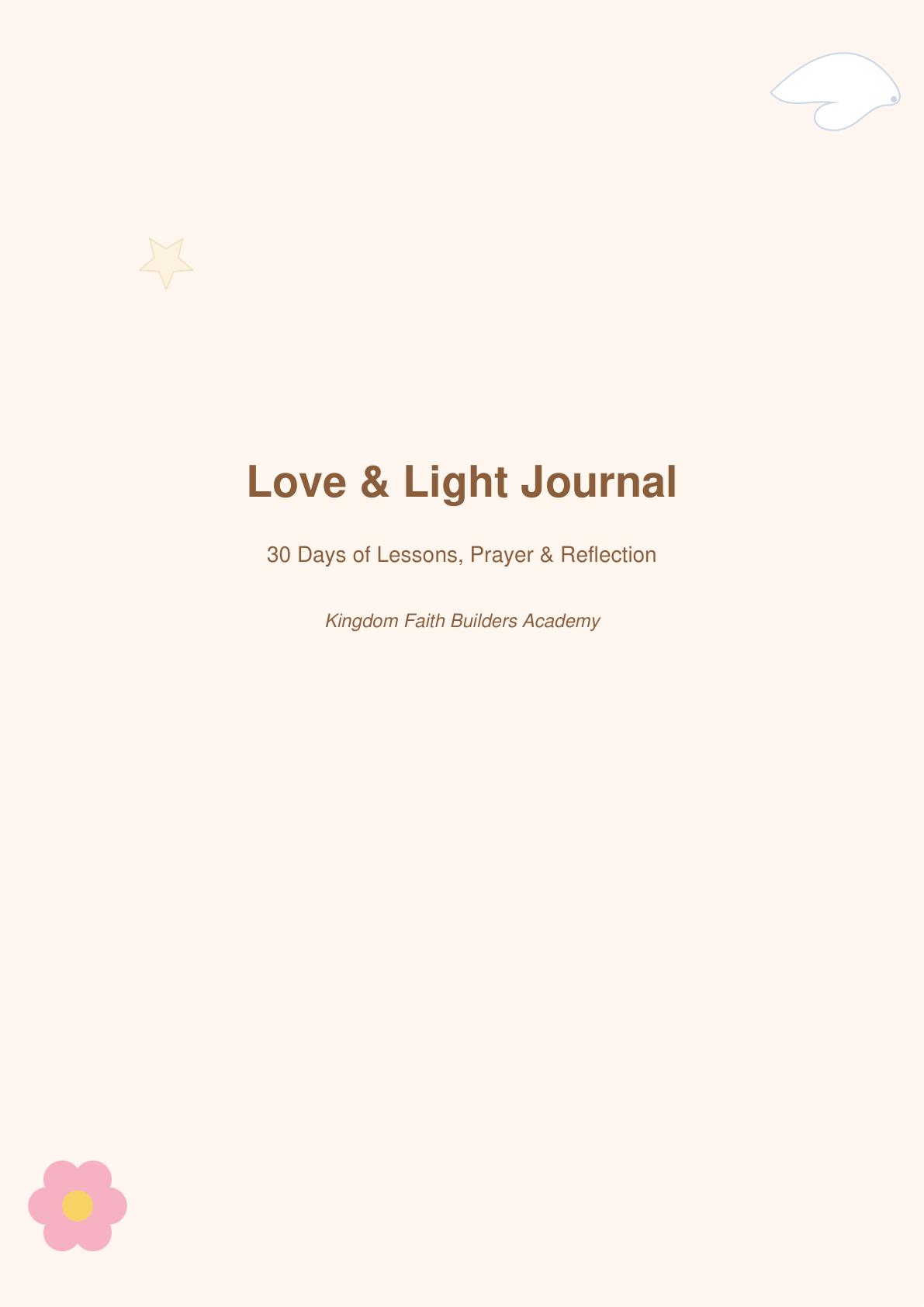 30-Day Love & Light Devotional Journal | Faith Lessons + Bible Verses + Guided Prayer | Instant Download PDF