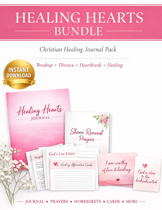 Healing Hearts Bundle (Christian Healing Journal Pack) – Breakup, Divorce & Heartbreak Recovery