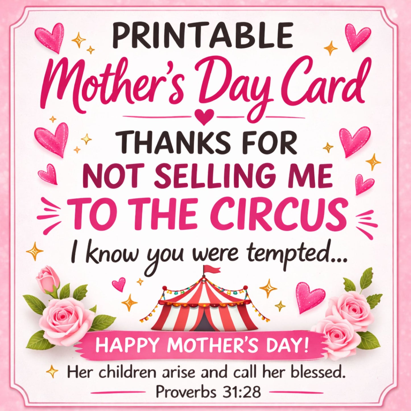 Funny Mother’s Day Card Printable | Instant Download Card For Mum | Humorous Mother’s Day Greeting Card