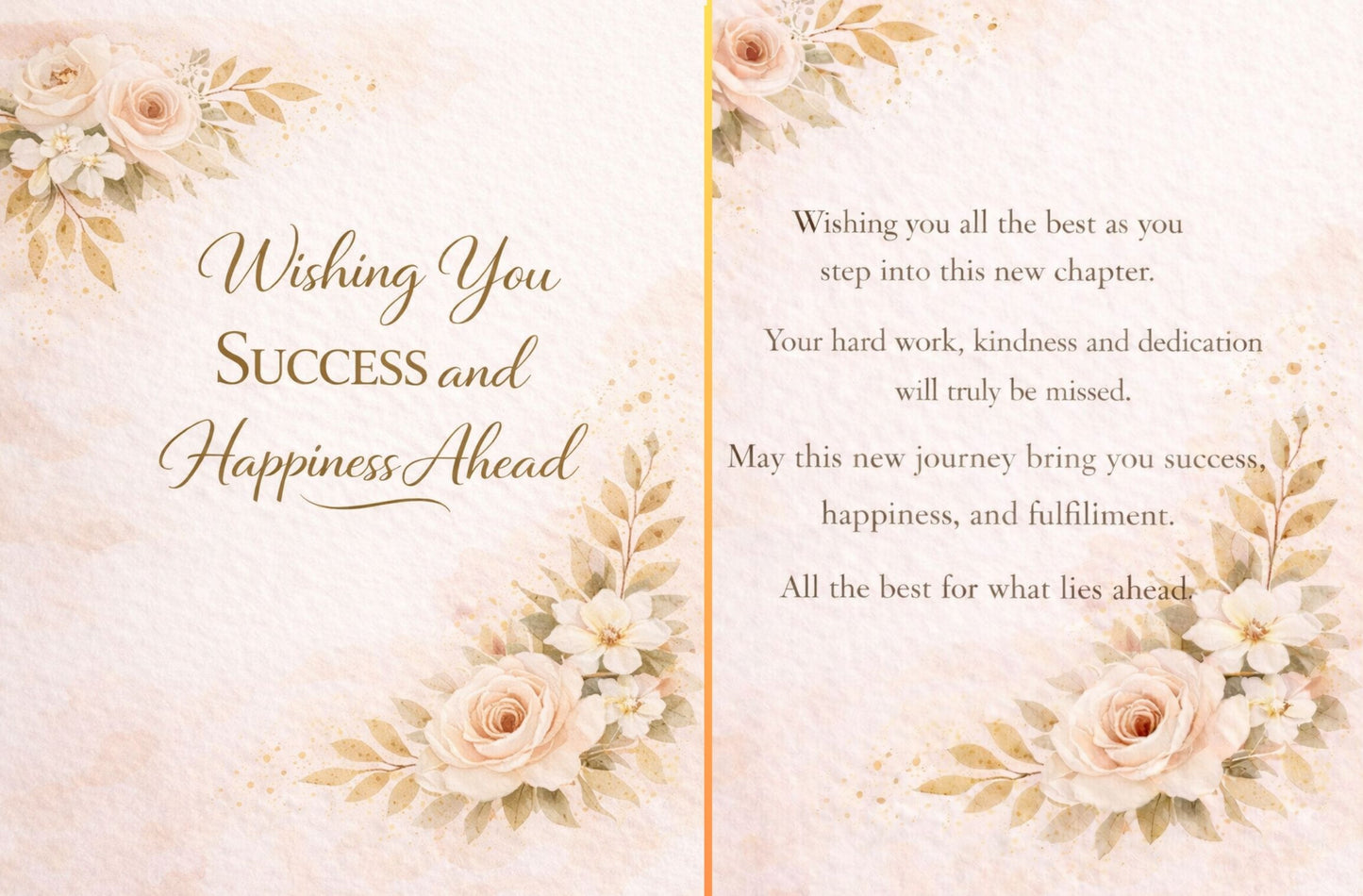 Wishing You Success and Happiness Ahead Printable Greeting Card