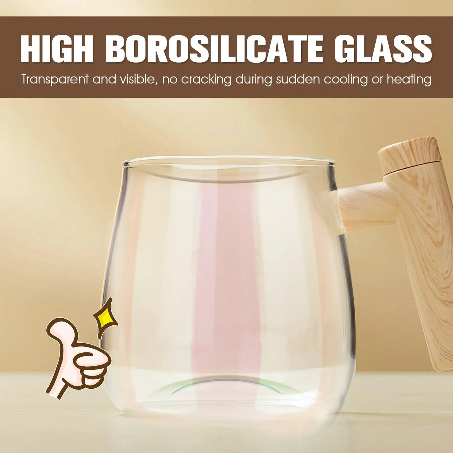 Self Stirring Glass Mug